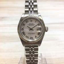 2964の79174 デイトジャスト シェル文字盤 F番 SS×WGベルトの腕時計の買取実績です。