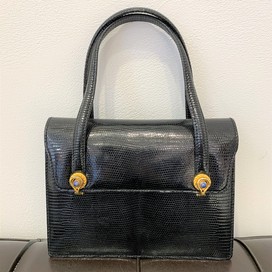 グッチの黒 リザード ハンドバッグの買取実績です。