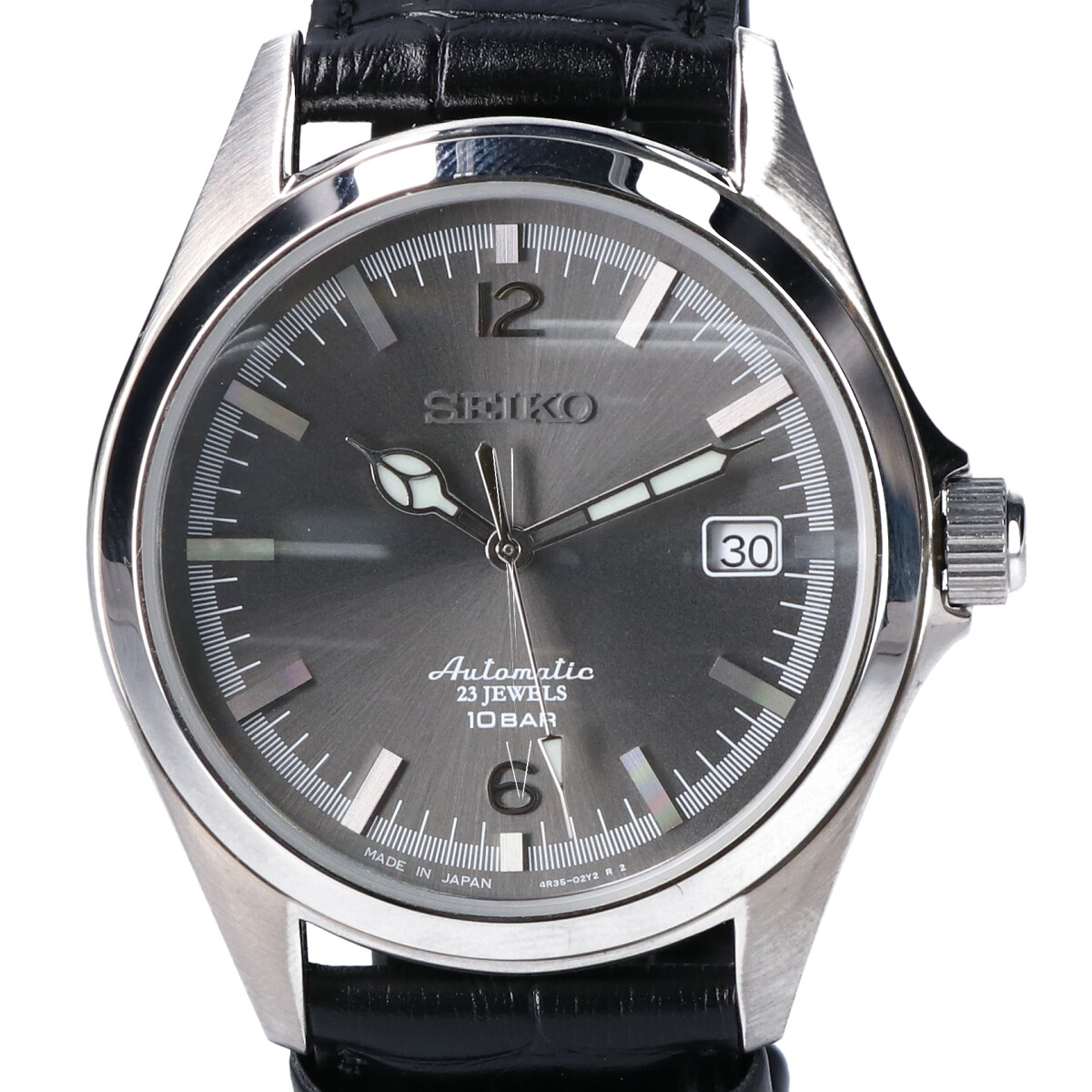 セイコーのチックタック 35周年記念コラボモデル バックスケルトン クロコ型押しレザーベルト 自動巻き時計の買取実績です。