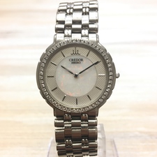 セイコー Pt950無垢のクレドール8J80-6A20ダイヤモンドベゼル×オパールシェル 腕時計 買取実績です。