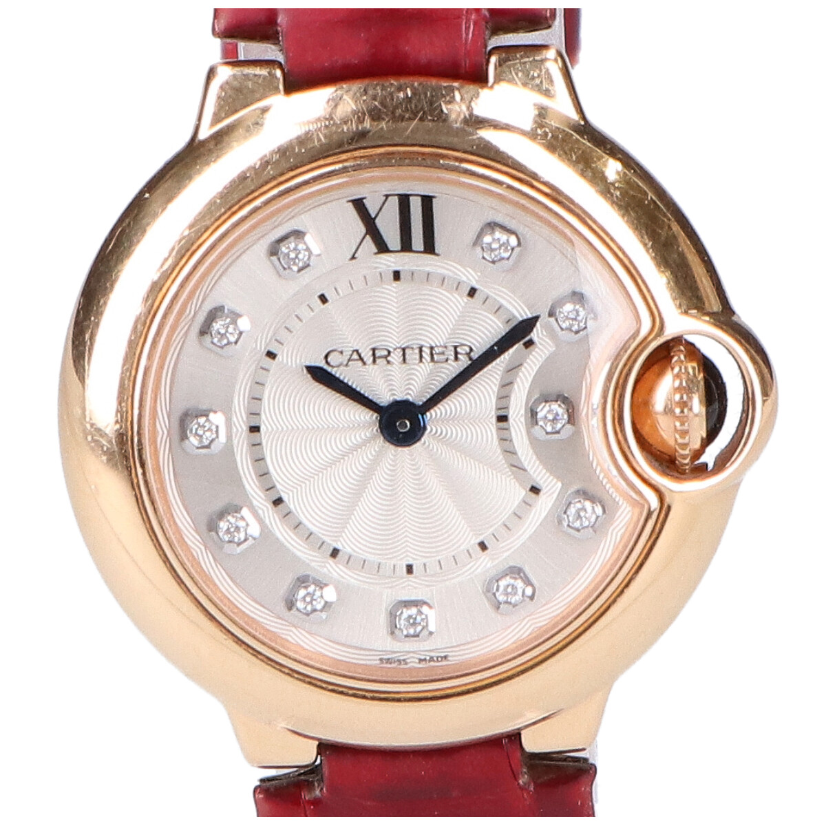 カルティエのWE902050 バロンブルー Au750 11Pダイヤ クォーツ時計の買取実績です。