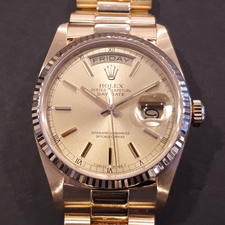 ロレックス Ref.18038 1986年製 K18 デイデイト 自動巻き時計 買取実績です。