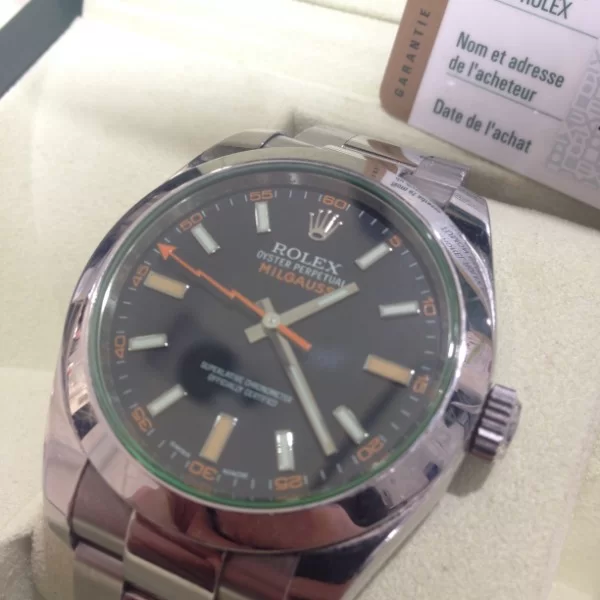 渋谷にて ロレックス 116400GV ミルガウス 腕時計 のお買取りを致しました。エコスタイル渋谷店