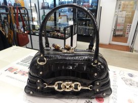グッチのバンブーライン　クロコダイル　ハンドバッグの買取実績です。