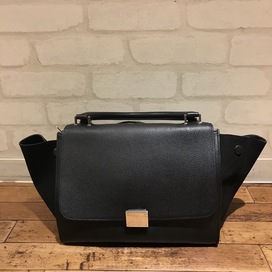 セリーヌの14年製　黒　レザー×スエード　トラペーズスモール　ハンドバッグの買取実績です。