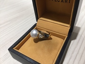 ブルガリのパール×ダイヤ×ヘマタイトのリングの買取実績です。