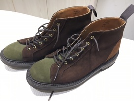 トリッカーズのブラウン×オリーブ×ライトブラウン　モンキーブーツ　91/2の買取実績です。