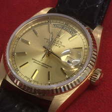ロレックス 18038 デイデイト　金無垢　自動巻き時計 買取実績です。