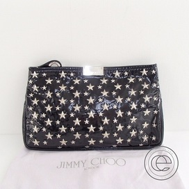 ジミーチュウのスタースタッズ　パテントクラッチバッグの買取実績です。