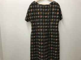 ミナペルホネンのブラウン　ウール×シルク　polka　キノコ柄半袖ワンピースの買取実績です。