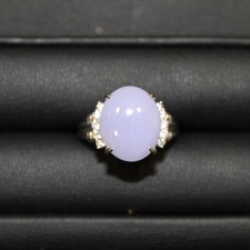 翡翠 ラベンダー翡翠2.8ct　ダイヤ0.20ct 買取実績です。