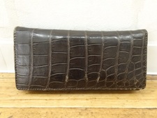 エコスタイル銀座本店で大峽製鞄のクロコダイル レザー 長財布を買取致しました。状態は通常使用感があるお品物です。