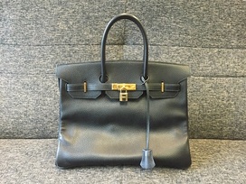 エルメスのブラック　アルデンヌ　バーキン35　○Z刻印の買取実績です。