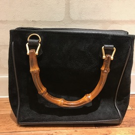 グッチのスウェード×バンブー 2WAYハンドバッグの買取実績です。