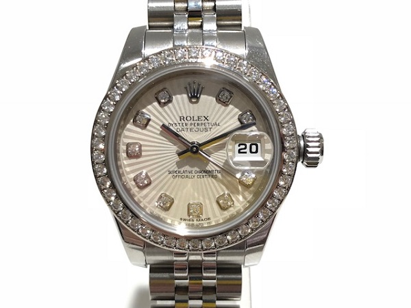 ロレックスのアイボリーサンビーム　179384G　デイトジャスト　自動巻き腕時計　レディースの買取実績です。