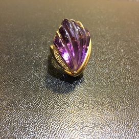 アメシストの9.1ct　シェルモチーフリングの買取実績です。