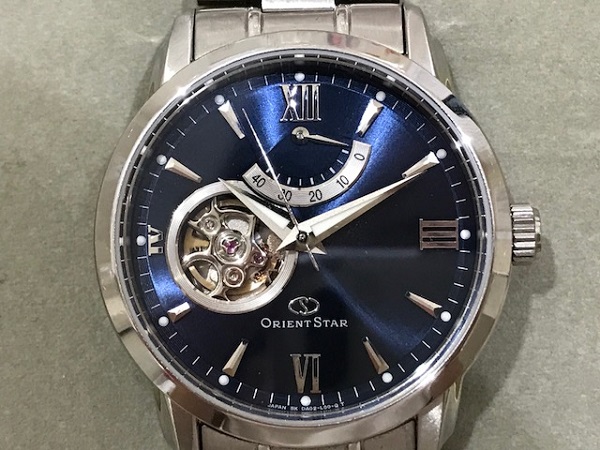 オリエントのBE02-O0-B セミスケルトン　オープンハート　腕時計の買取実績です。