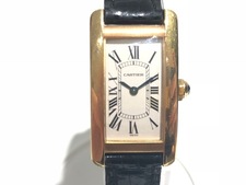 カルティエ 750YG　白文字盤　クオーツ腕時計 買取実績です。
