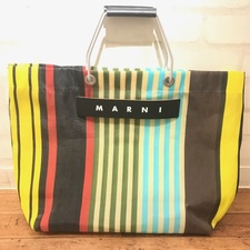 中央通りの買取店！銀座本店でマルニ（MARNI）のフラワーカフェ ストライプ トートバッグをお買取させていただきました。状態は比較的使用感のないお品物でございます。