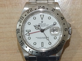 ロレックスのエクスプローラーⅡ Ref.16570 P番 SS 白文字盤 自動巻時計を買取しました。新宿伊勢丹から徒歩30秒、エコスタイル新宿三丁目店です。