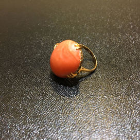 赤珊瑚のk18　珊瑚　指輪の買取実績です。
