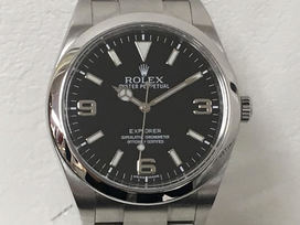 2964のエクスプローラーⅠ Ref.214270 SS 黒文字盤 自動巻き時計の買取実績です。