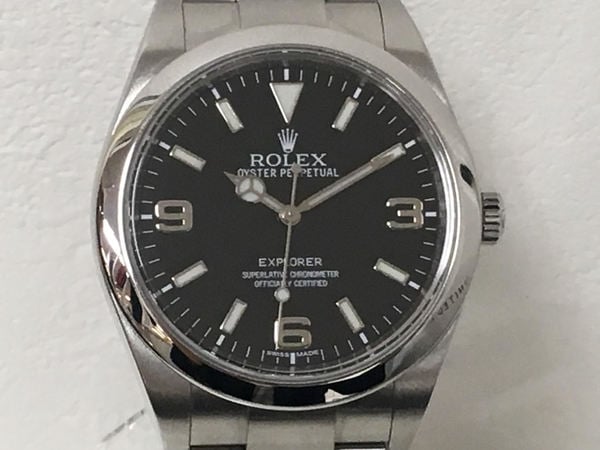 ロレックスのエクスプローラーⅠ Ref.214270 SS 黒文字盤 自動巻き時計の買取実績です。