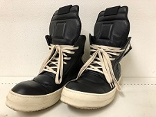 浜松鴨江店でリックオウエンス（RICK OWENS）黒×白　ジオバスケット　スニーカー（通常使用感あり）を買取しました。状態は通常使用感がございます。