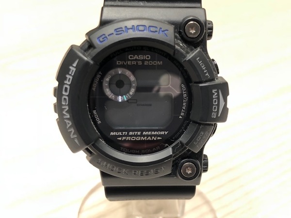 G-SHOCKの黒　マスターブルー　フロッグマン　25周年記念モデル　腕時計の買取実績です。