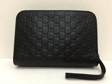 グッチ 201755 黒 シマ セカンドバッグ 買取実績です。