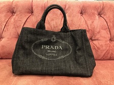 エコスタイル磐田店でプラダ（PRADA）B2642B　黒　デニム　カナパトートバッグを買取しました。状態は通常使用感があり、付属品欠品しております。