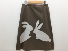 鴨江店にて、ミナペルホネンのブラウン usagi 台形スカートを買取しました。状態は通常使用感のあるお品物です。