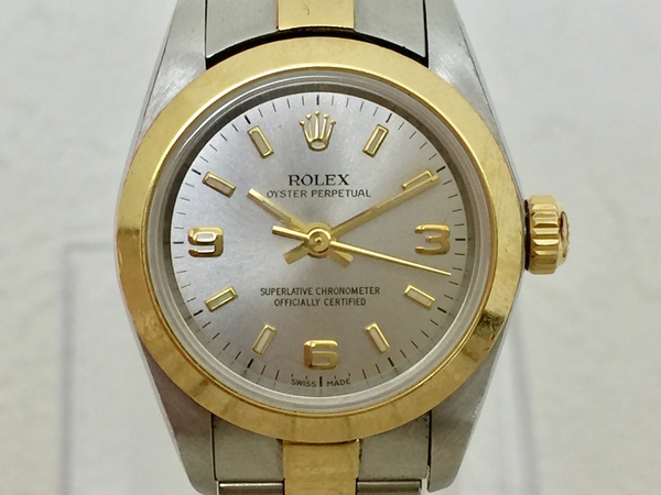 ロレックスのオイスターパーペチュアル Ref.76183 SS×YGコンビ 自動巻き時計の買取実績です。