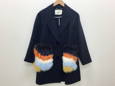 エコスタイル鴨江店にて、フェンディの16年製 カシミヤ混ウール フォックスファーポケット チェスターコートを買取しました。状態は通常使用感があるお品物です。