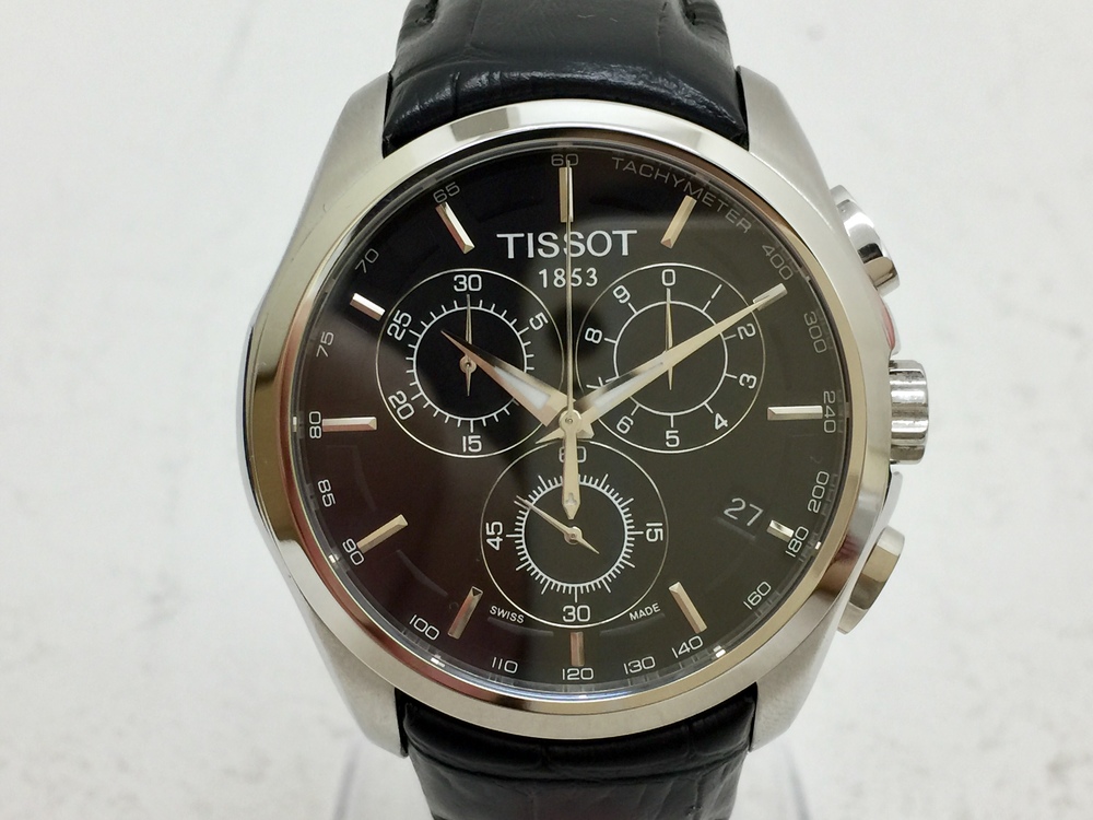 ティソのT035617A  型押しレザーベルト  クロノグラフ  クオーツ時計の買取実績です。