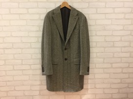 リングヂャケットのウール×カシミア×キャメル ヘリンボーン チェルターコートの買取実績です。