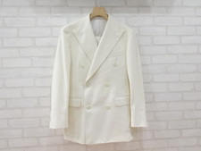 タリアトーレのホワイト ウール ビークドラペル ダブル スーツをブランド洋服買取のエコスタイル銀座本店で買取致しました。状態は通常使用感があるお品物です。