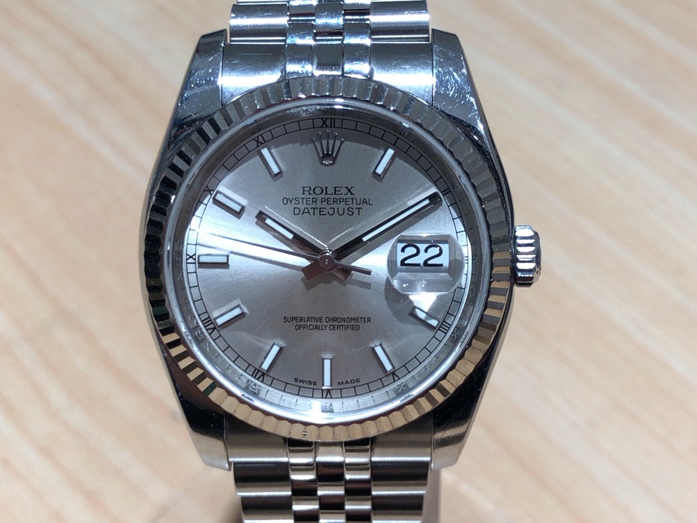 ロレックスのデイトジャスト Ref.116234 V番 SS×WG 自動巻き時計の買取実績です。