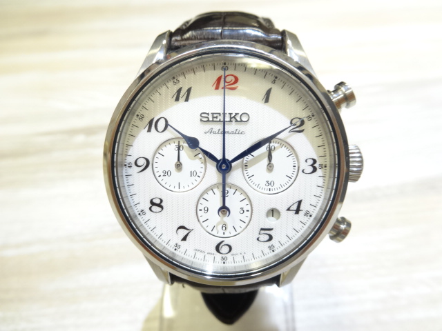 セイコーのプレサージュ 8R48-00J0 メカニカルクロノグラフ 腕時計の買取実績です。