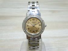 エルメスのシルバーSS 不動 クリッパー QZ 腕時計をブランド時計買取の銀座本店で買取致しました。状態は通常使用感があるお品物です。※不動