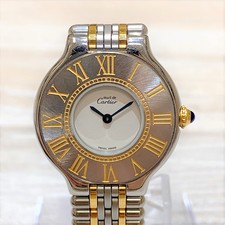 カルティエのマスト21 クオーツ腕時計を買取致しました。エコスタイル銀座本店です。状態は電池切れのお品物です。