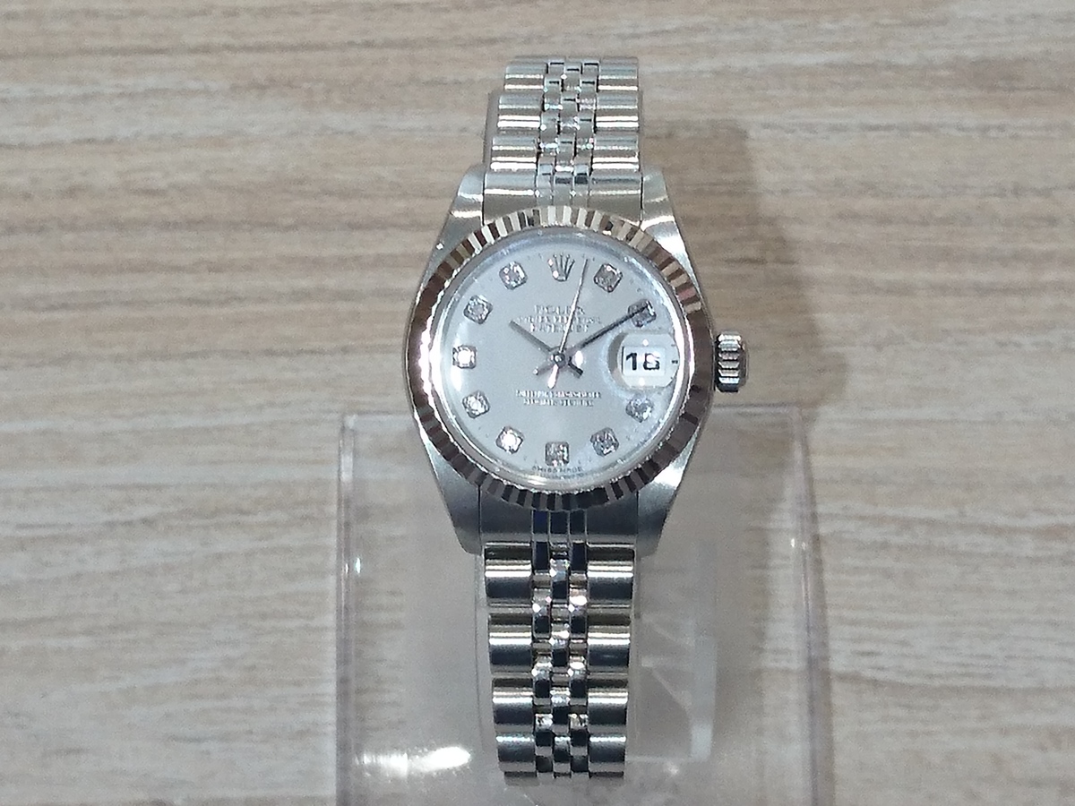 ロレックスのデイトジャスト Ref.79174G 10Pダイヤ K番 自動巻き時計の買取実績です。