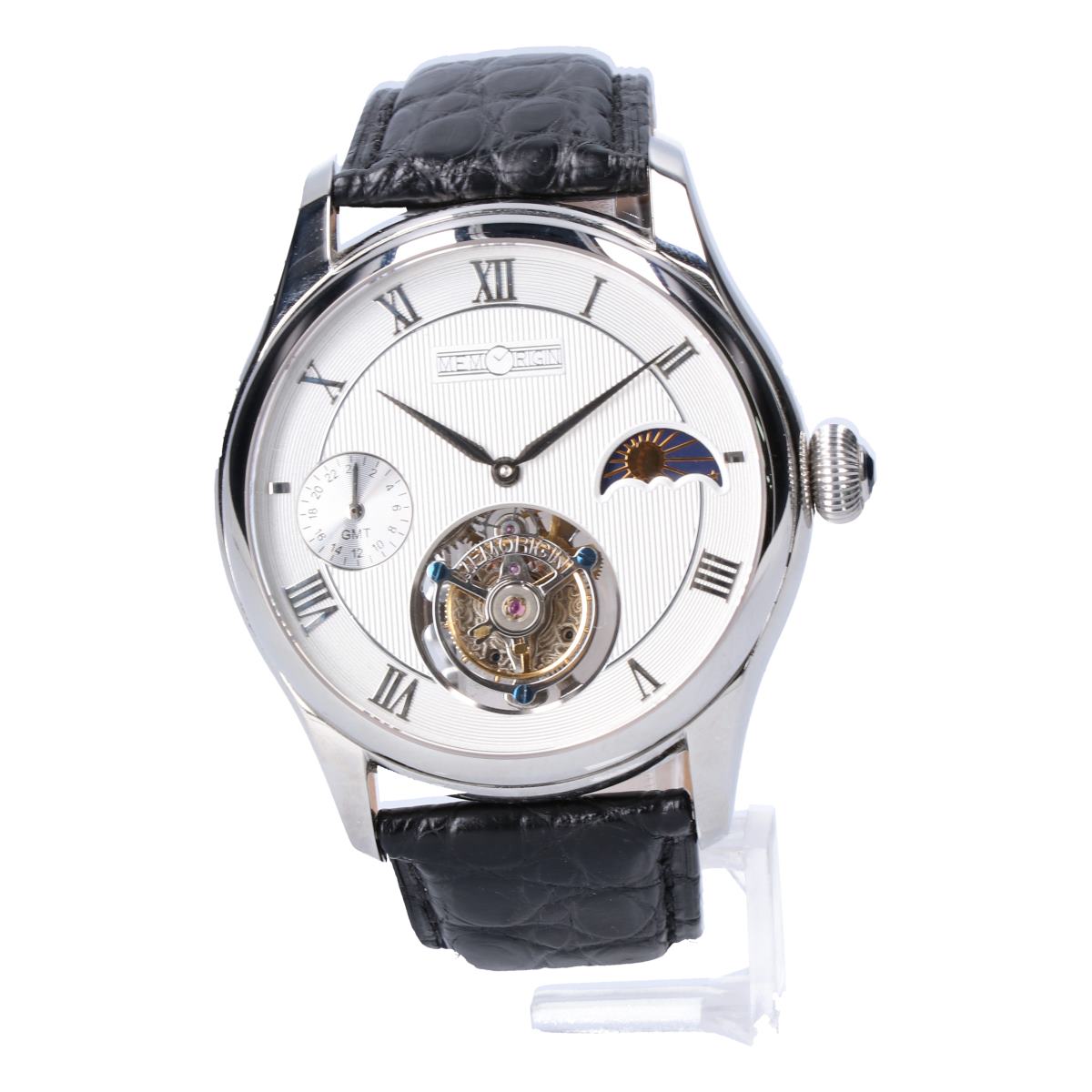 メモリジンのMO0511-SSWHBKR Travelerシリーズ トゥールビヨン ムーンフェイズ GMT針搭載 手巻き時計の買取実績です。