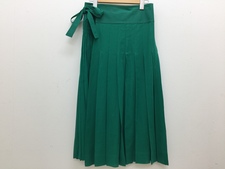 鴨江店にて、マカフィーの18年製 グリーンコットンボイル ラッププリーツスカートを買取しました。状態は通常使用感のあるお品物です。