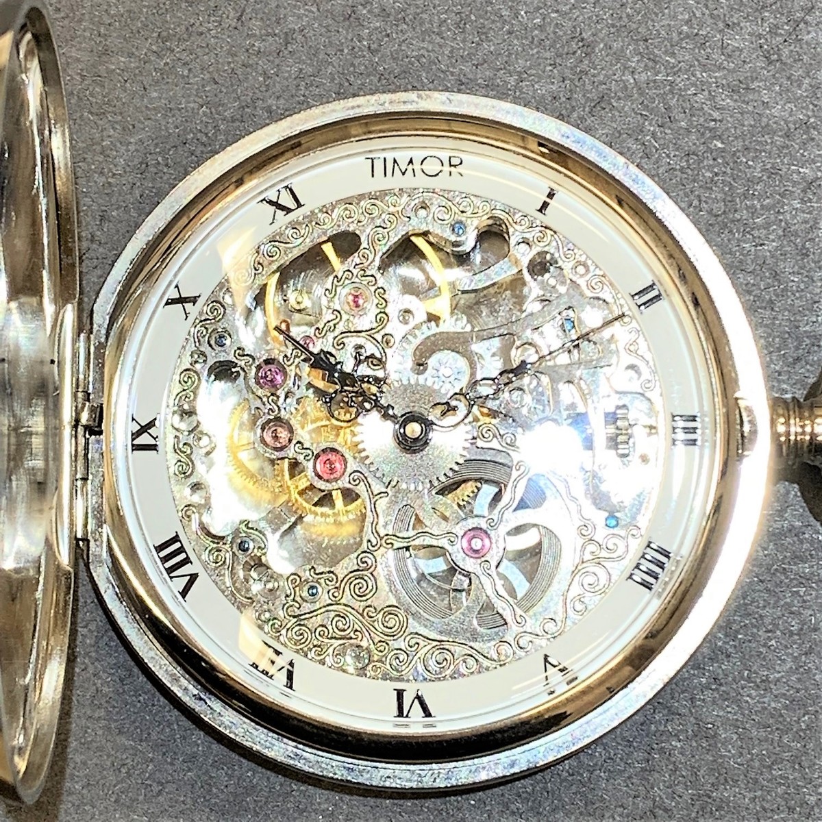 ティモールの蓋付き　スケルトン　懐中時計の買取実績です。