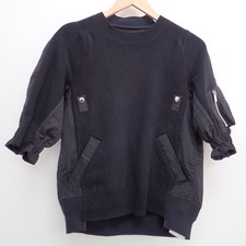 サカイ 19SS 19-04277 Uncut Velvet x Knit Sweater ニット異素材切り替えプルオーバー 買取実績です。