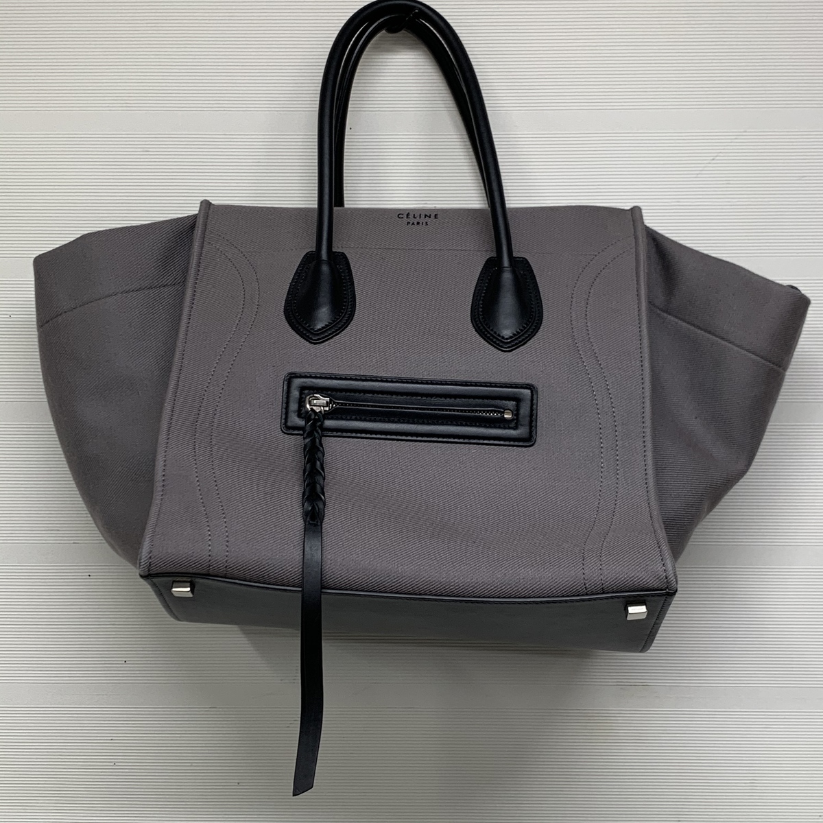 美品 CELINE セリーヌ ラゲージ ミニショッパー ベージュ グレージュ 