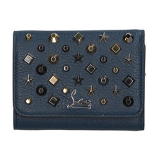 クリスチャンルブタン Macaron tri-fold embellished leather wallet　スター スクエア マルチスタッズ コンパクトウォレット 買取実績です。