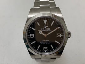 ロレックスのエクスプローラーⅠ Ref.214270 ランダム品番 SS 黒文字盤 自動巻き時計の買取実績です。