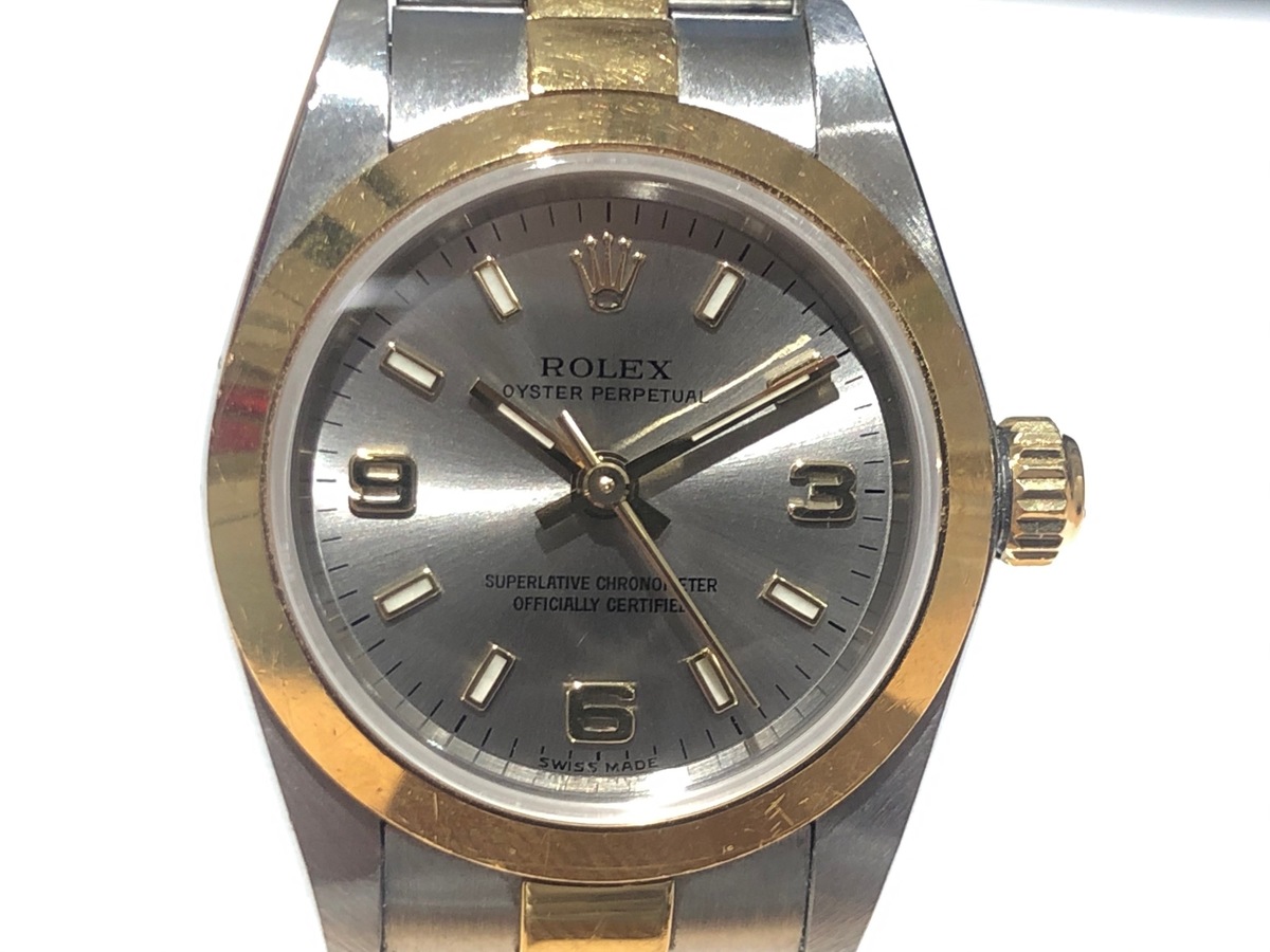 ロレックスのオイスターパーペチュアル Ref.76183 Y番 SS×YGコンビ 自動巻き時計の買取実績です。